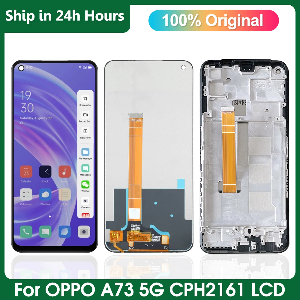 Оригинальный новый для Oppo A73 5G CPH2161, ЖК-дисплей кодирующий преобразователь сенсорного экрана в сборе, замена 6,5 дюйма для Oppo A73 5G, ЖК-дисплей