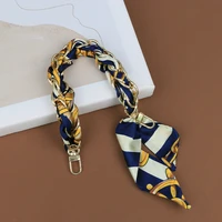 ladies silk scarf handbag short chain silk scarf handbag handle shoulder strap hand woven wrist strap new series