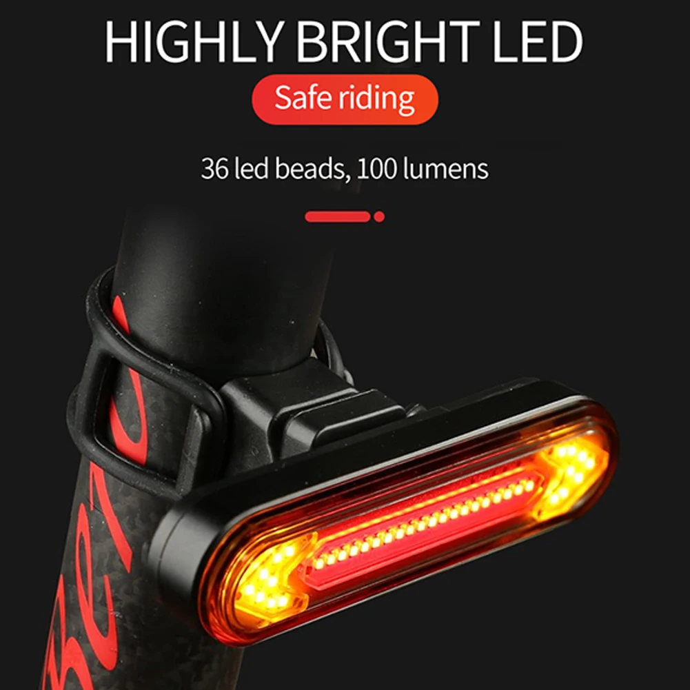 

LED Safety Warning Light Remote Control Bicycle Tail Lamp Wireless LED Turn Indicator Light USB Rechargeable for Riding Cycling