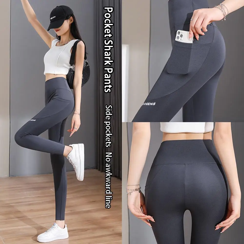 

Summer Women's Cycling Shorts Stretch Letter High Waist Shorts for Women Biker Long Slim Knee-Length Bottoms Yogaes Shorts B1Z9