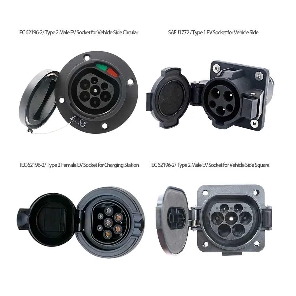 Зарядное устройство Sae J1772 Type 1 Iec 62196-2 2 Vrouwelijke Ev Opladen Socket Vo 말ig Zij-in 5-10