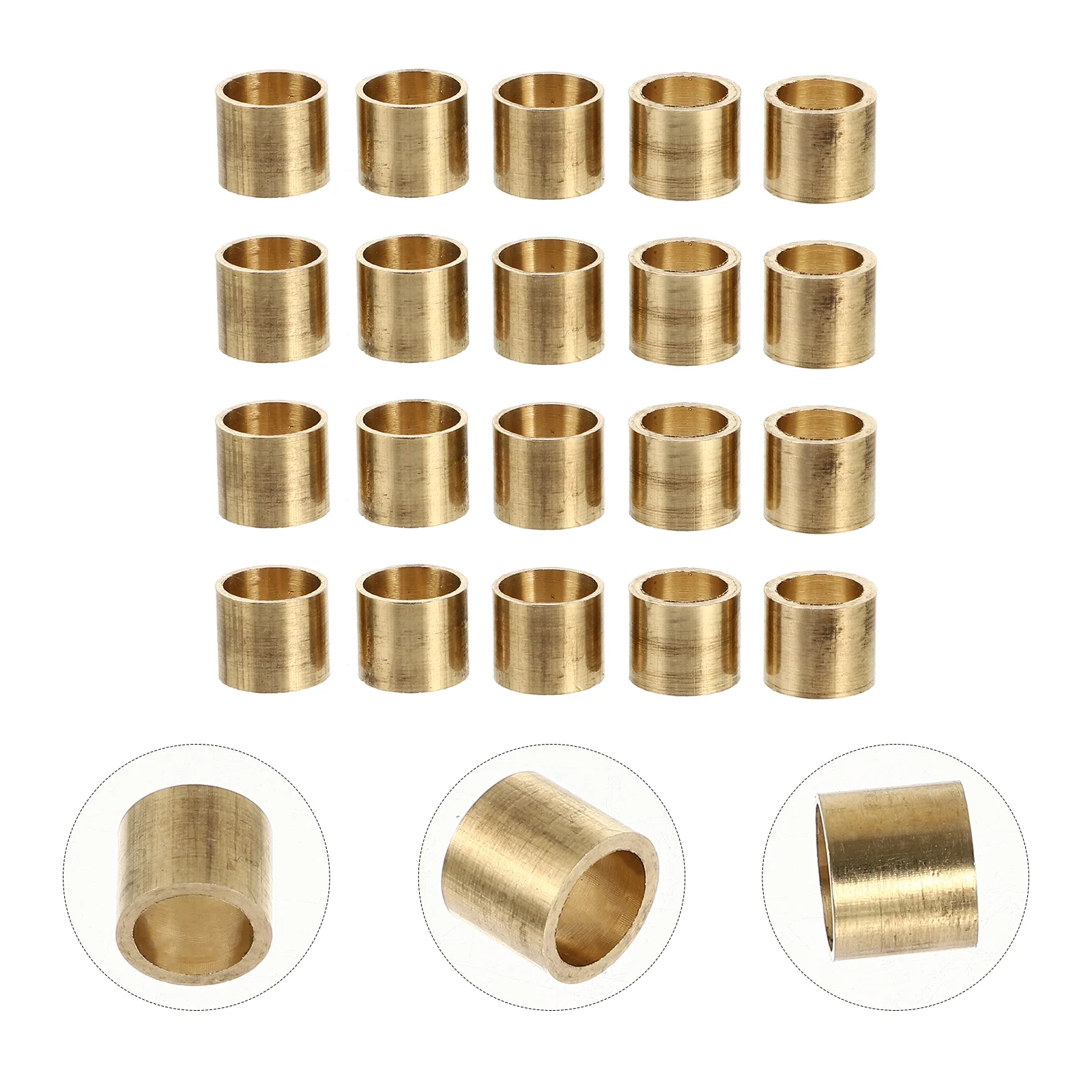 

20pcs Copper Ferrules Snooker Pool Parts Pool Cue Hoops Cue Stick Fixing Ferrules for Billiards Lover Replacement Beginner Gym