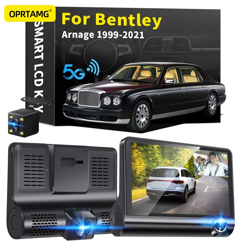 

OPRTAMG For Maserati Arnage 1994 1995 1996 1997 1998 1999 2000-2021 2022 dashcam Car DVR 3 Cameras Lens 4.0 Inch 1080P Dash Cam