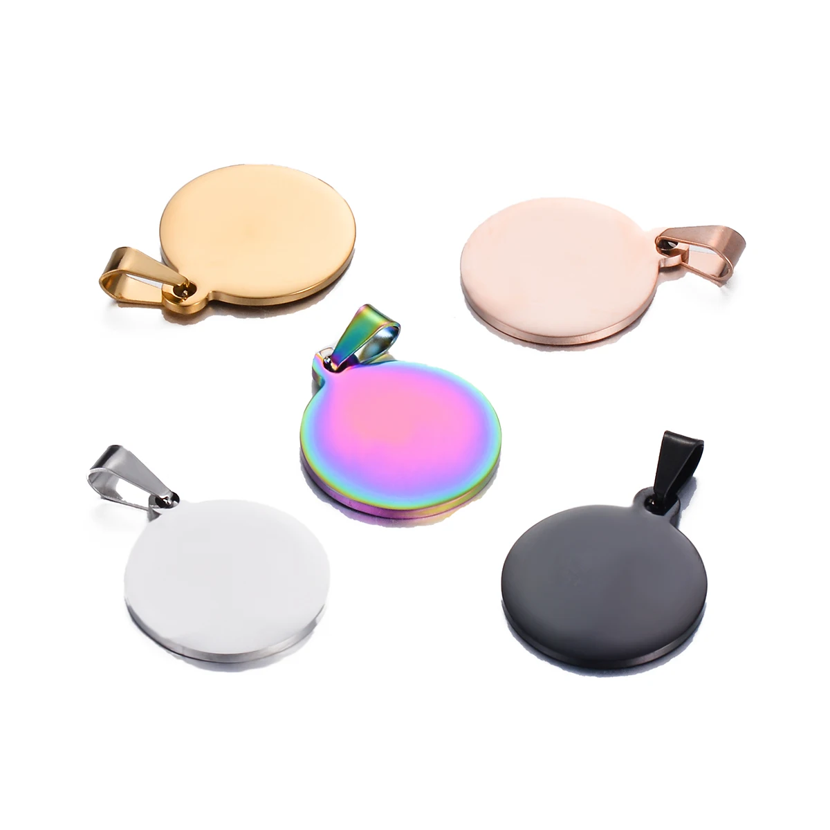 Металлические круглые пустые бирки для украшений нержавеющая сталь 10 шт.