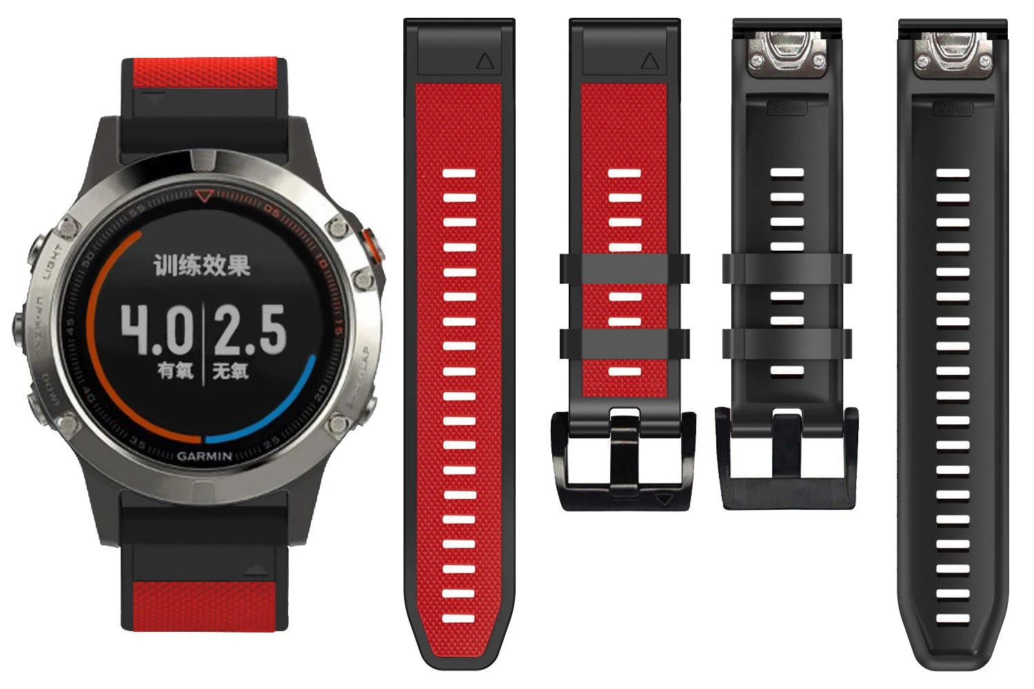 Ремешок для часов Garmin Fenix 5 6 5X 6X Pro Plus 3 HR мягкий силиконовый браслет с сапфировым