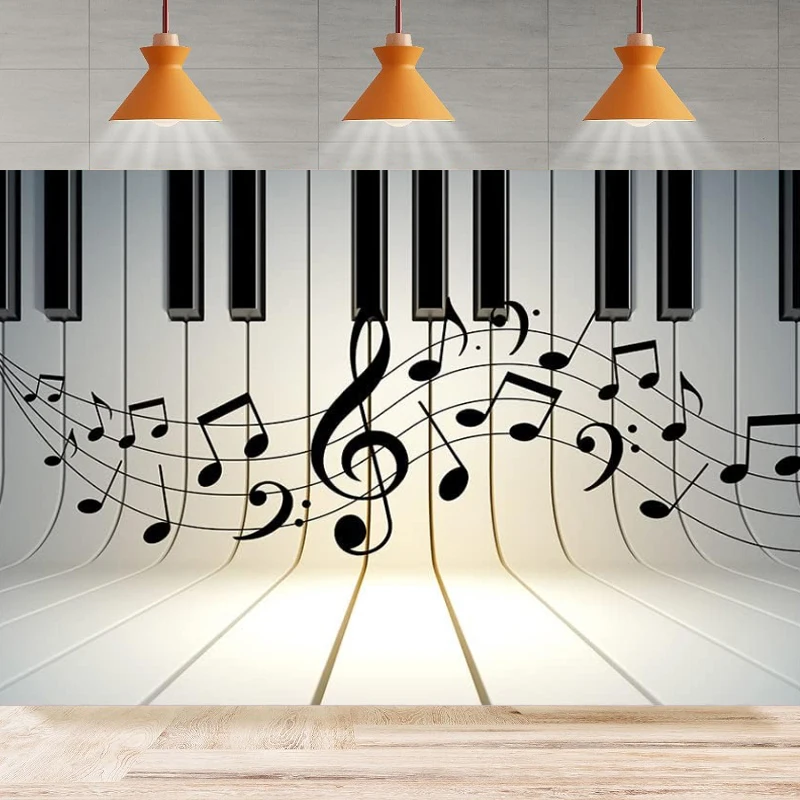 Музыкальные ноты фон для фотосъемки фортепиано ключ плакат баннер музыкальная