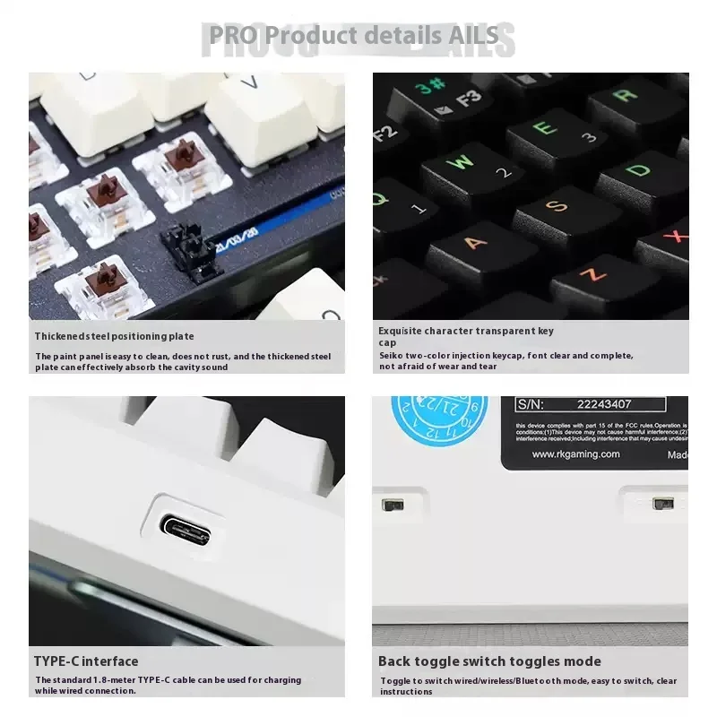 Rk Royal Kludge Rk61 2 4 г Беспроводная механическая клавиатура Bluetooth Triodo 61 мини-плеер с