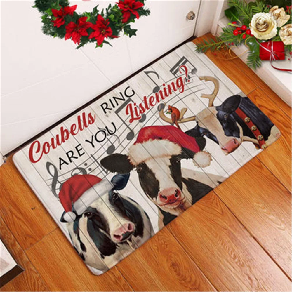 

Коврик для двери CLOOCL, напольный коврик для прослушивания рисунка 3D, Противоскользящий коврик для двери, рождественские украшения