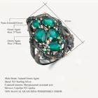 Женский балет GEM'S, роскошный дизайн, натуральный зеленый агат, аметист, кольцо из стерлингового серебра 925 пробы, кольцо ручной работы с веткой, змея, ювелирные изделия