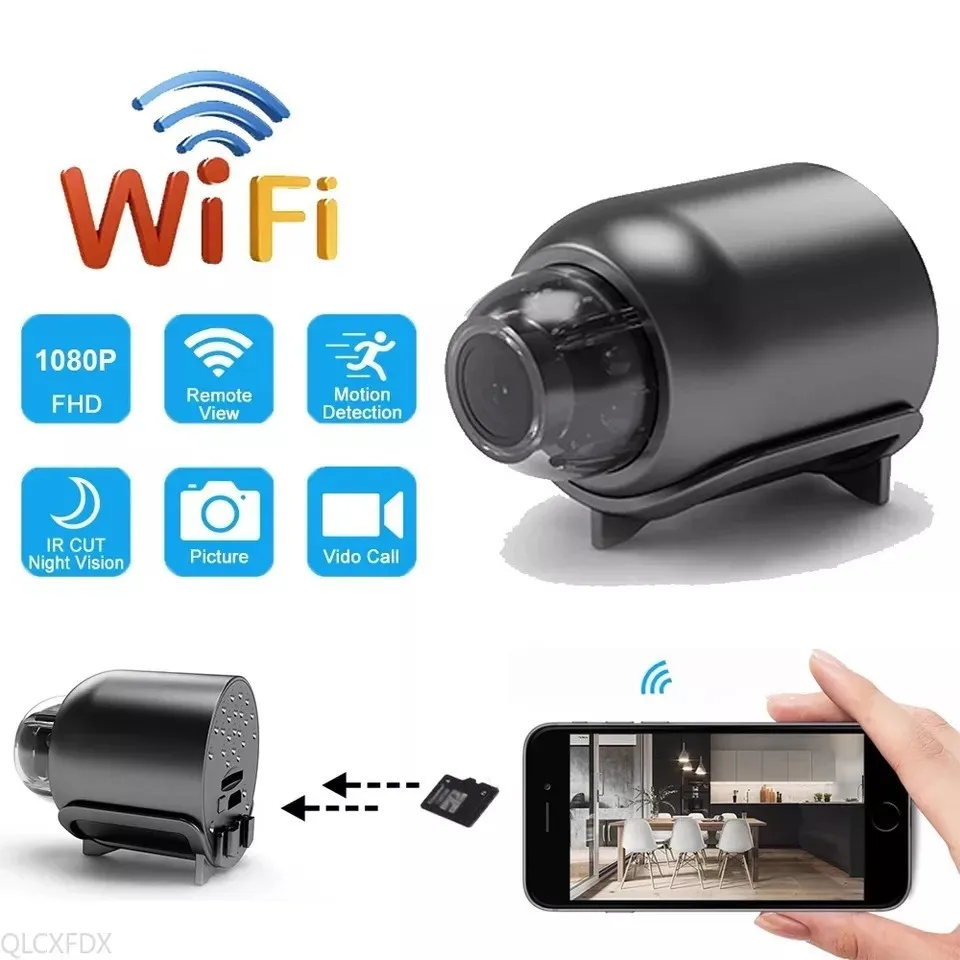 

1080P Mini Wireless Camera Wifi IP Cam Night Vision Multi-user Remote Monitoring Camcorder Motion Detection X5 App Home Eye