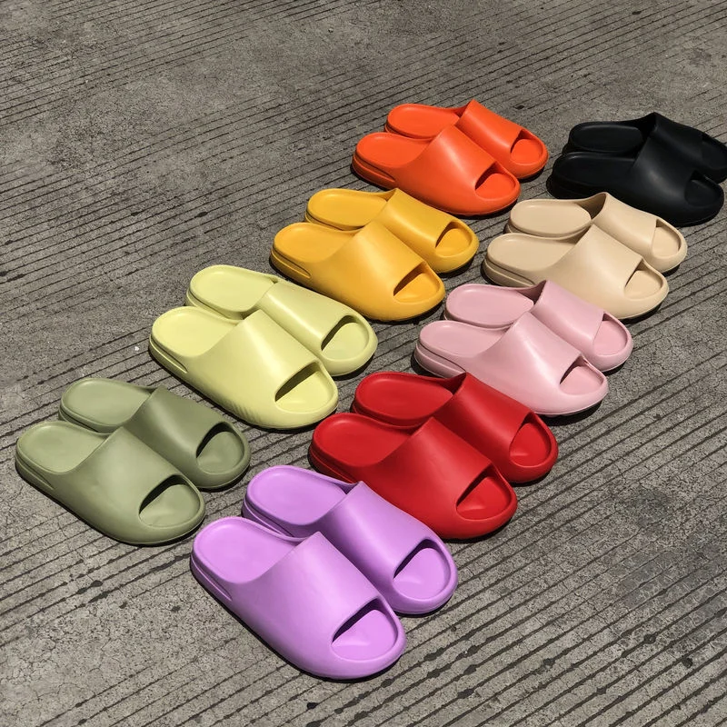 2021 Women Summer Slides Breathable Cool Beach Sandals Flip Flops Fish Mouth Solid Color Lightweight Laides Pink Slippers images - 6