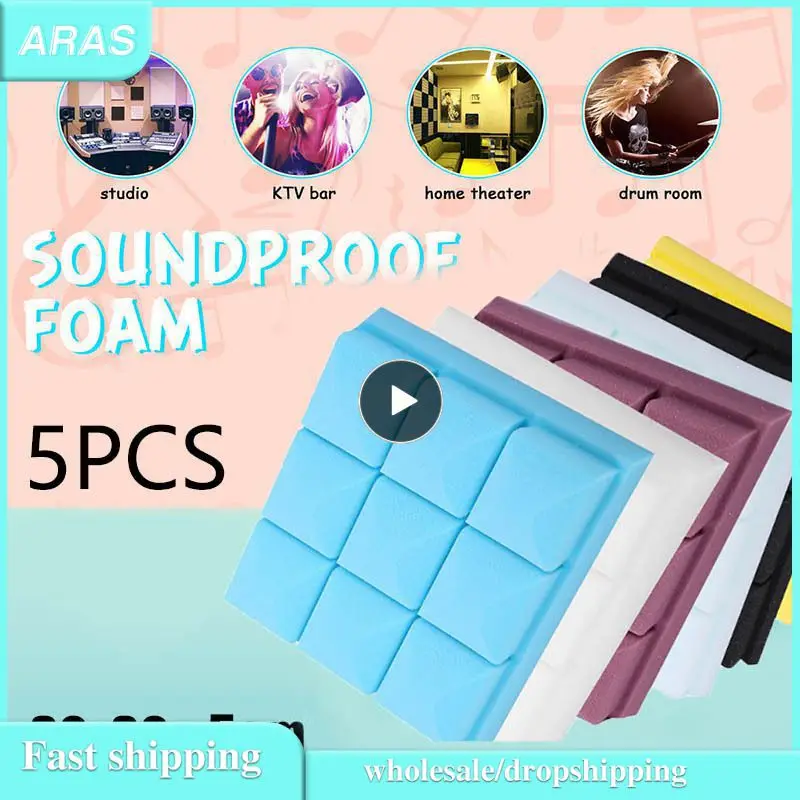 

2020 New 300x300x50mm Soundproofing Foam Acoustic Foam Sound Treatment Studio Foam Insert Room Absorption Wedge Tiles Sponge