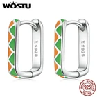 Серьги-гвоздики женские из серебра 925 пробы контрастных цветов