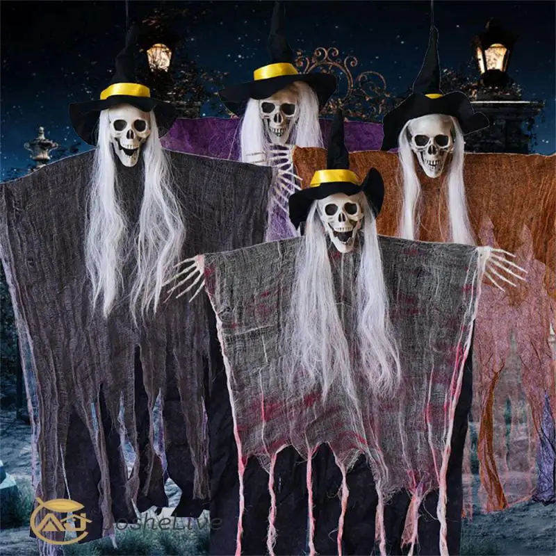 

Scene Layout Skeleton Hanging Ghost Layout Props Repeated Use Halloween Ghost Head Props Holiday Party Supplies Haunted House