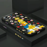 the simpsons donuts cute for apple iphone 13 12 mini 11 pro xs max xr x 8 7 6s se plus liquid left silicone gel phone case