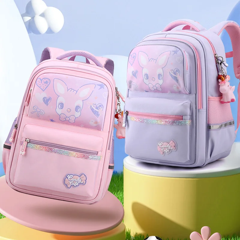 Children Cute Cartoon Deer Backpacks New Girls Princess Fashion Lightweight Schoolbags Primary School Student Sweet Bag Mochilas