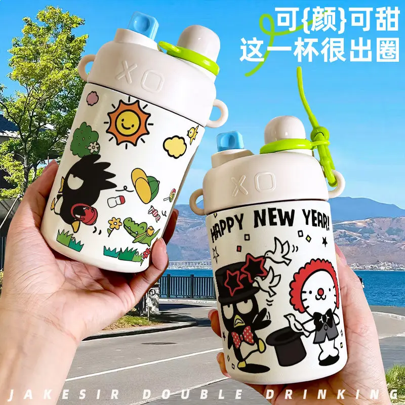 Новый Sanrio Kawaii Animation BadBadtz-maru милый термос большой емкости осенне-зимняя соломенная