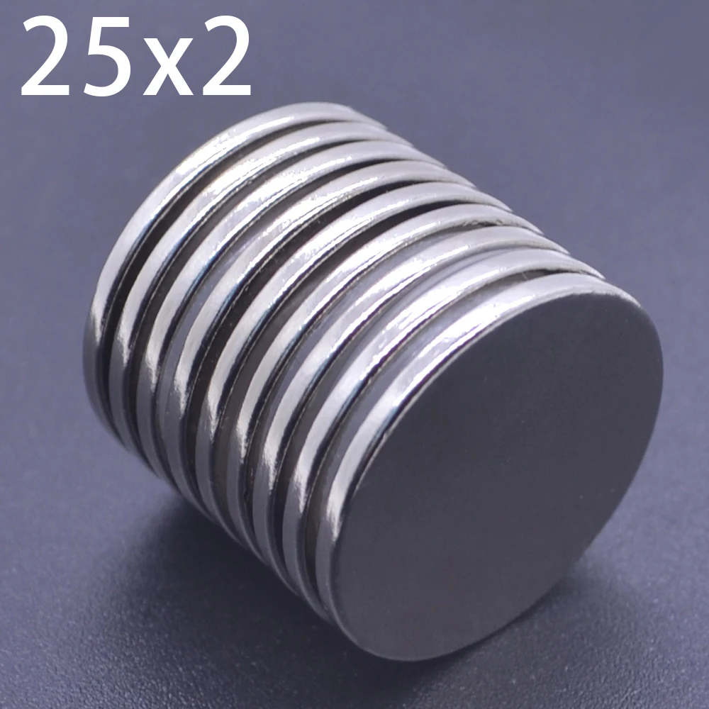 

2/5/10/20/50/200Pcs 25x2 Neodymium Magnet 25mm x 2mm N35 NdFeB Round Super Powerful Strong Permanent Magnetic imanes Disc 25*2
