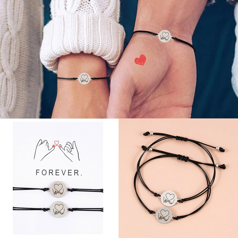 2 шт./компл. браслет на большое расстояние ручной работы BFF для лучших друзей