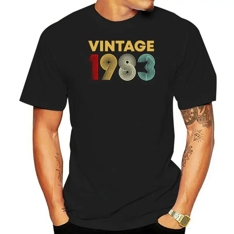 

36th Birthday Gift Idea Vintage 1983 T-Shirt Men Women-Men's T-Shirt-Black