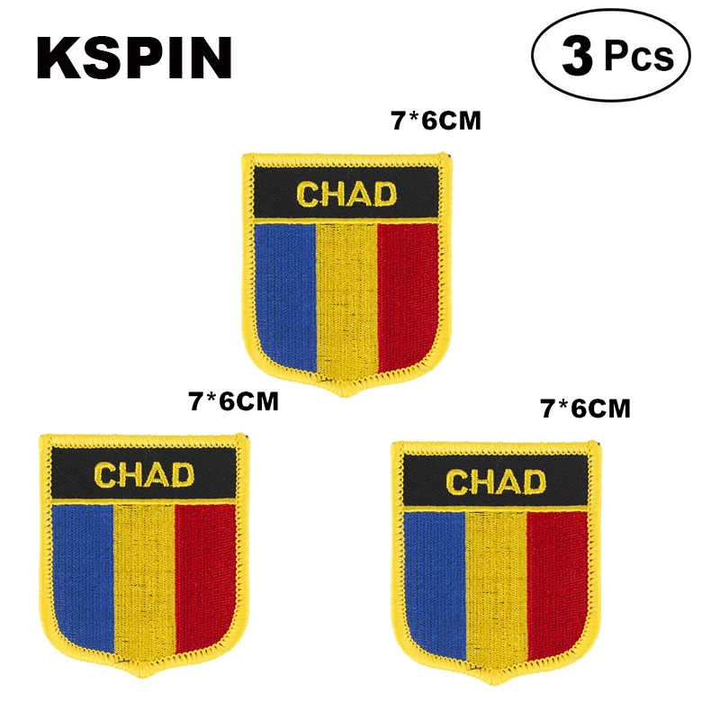 

Chad Shiled Shape flag patches national flag patches for Cothing DIY Decoration