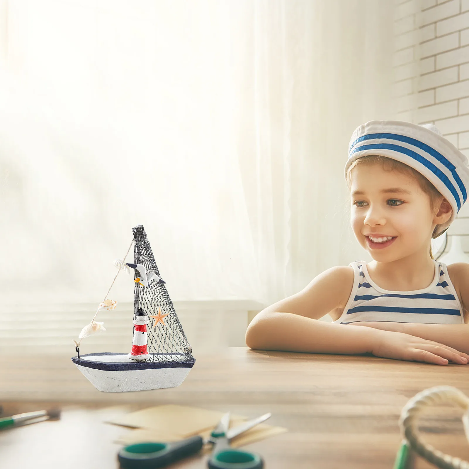 

Домашний морской деревянный парусник, украшение для пляжа, Ретро деревянный парусник, Пляжное украшение, кухня, тело