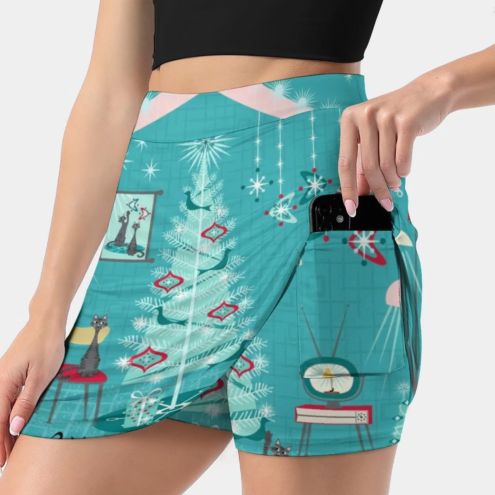 

Retro Holiday Decorating ©️Studioxtine Skirts Woman Fashion 2022 Pant Skirt Mini Skirts Office Short Skirt Holiday Holidays