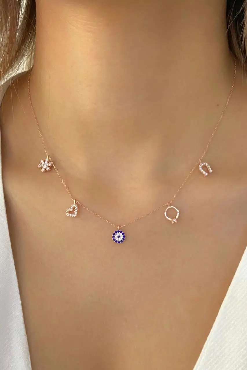 

Fortune Necklace Tektaşlı Rosegold 925 Silver Necklace