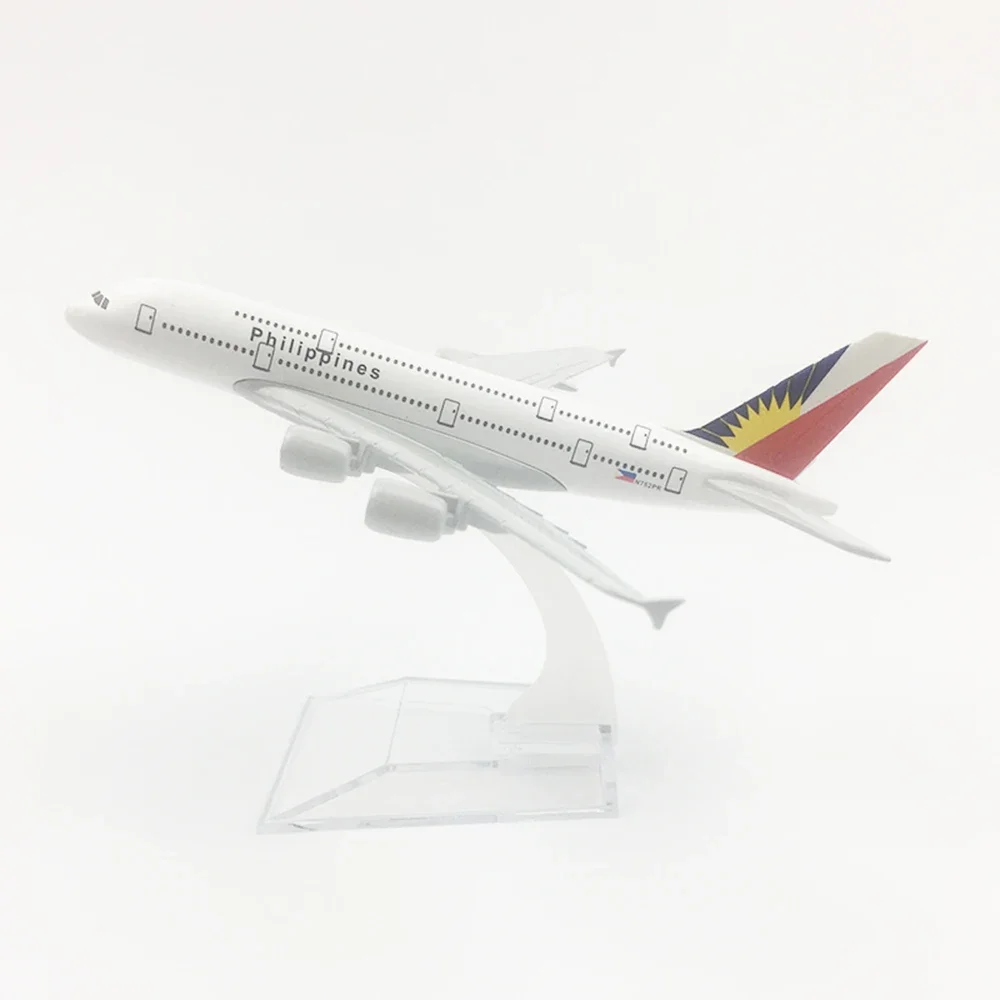 Самолет самолета из сплава в масштабе 1/400 аэробус A380 Филиппины Air модель 16 см