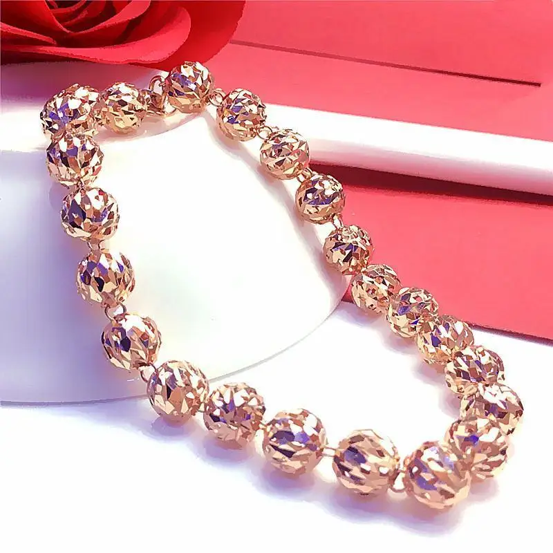 

Женские браслеты из розового золота с вырезами, 14 к, гламурные классические браслеты из 585 фиолетового золота, свадебный подарок, модные юве...