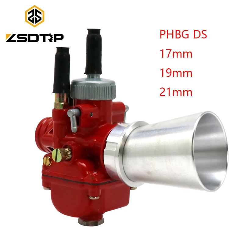 

ZSDTRP Motorcycle Carburetor Dellorto PHBG DS 17mm 19mm 21mm Carburetor with Air Filter For 50-100cc Moped Scooter Carbs