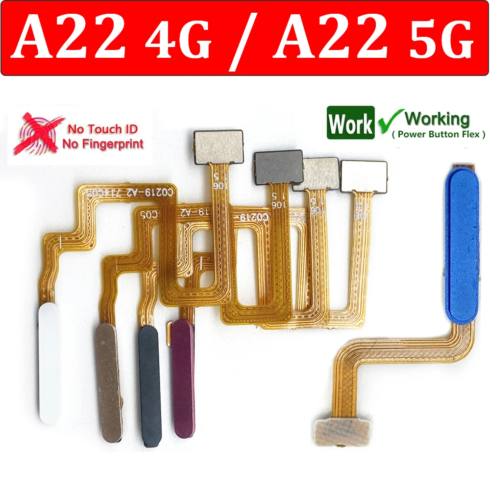 

NEW For Samsung Galaxy A22 4G 5G Power Home Button Menu Return Key Flex Cable NO Touch ID Fingerprint Recognition Sensor