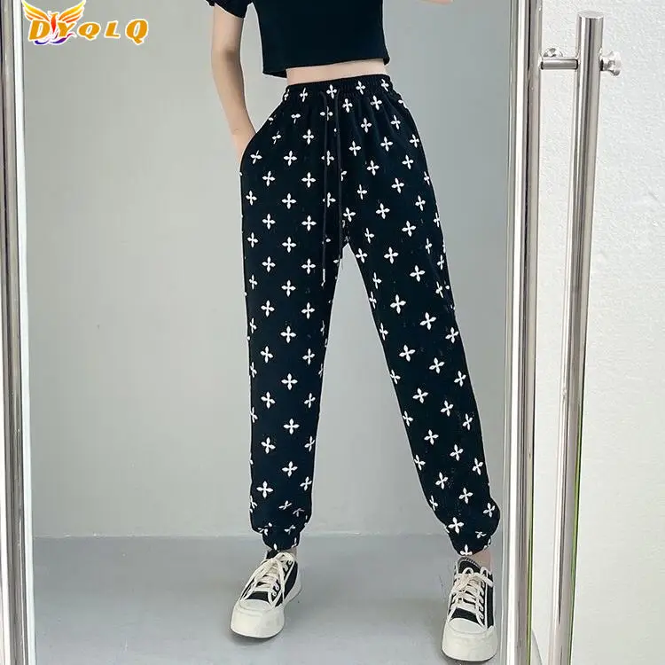 

2022 Summer Women's Pants, Casual Pants, Loose High-waisted Thin Pants, Ice Silk Trousers, Cross Bloomers, Anti-mosquito Pants