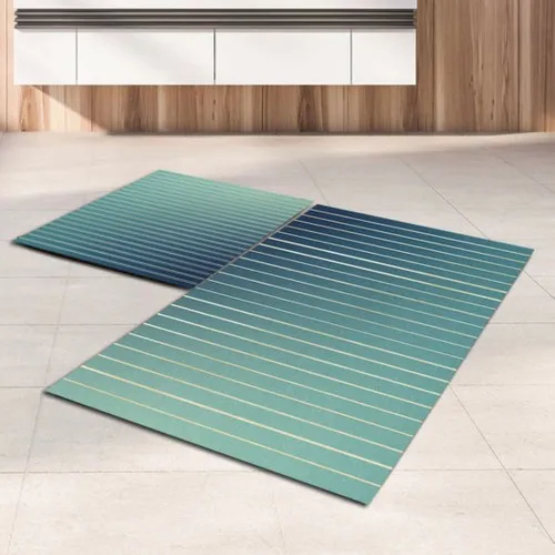 

Ardizayn Бирюзовый Красочный мультяшный узор Нескользящая кожаная подошва 2'li коврик для ванной