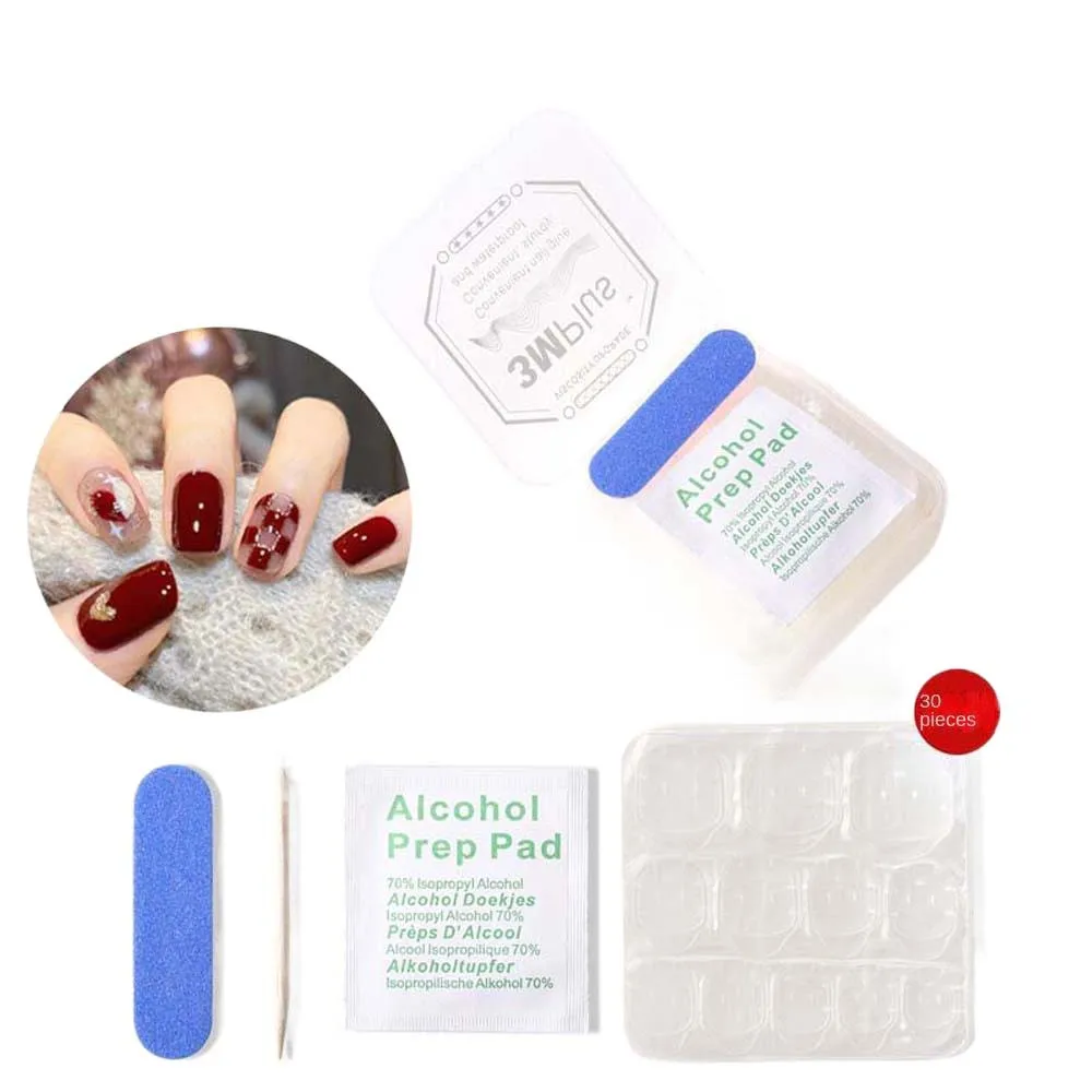 

Wearing Nail Gel Enhancement Kit Nail Enhancement Finished Accessories Double Sided Jelly Gel Stickers Nail File Cotton Kit Set