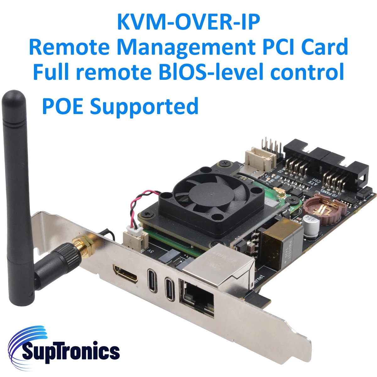 Карта SupTronics Raspberry Pi IPKVM PCI KVM через IP PIKVM X651 — поддержка POE
