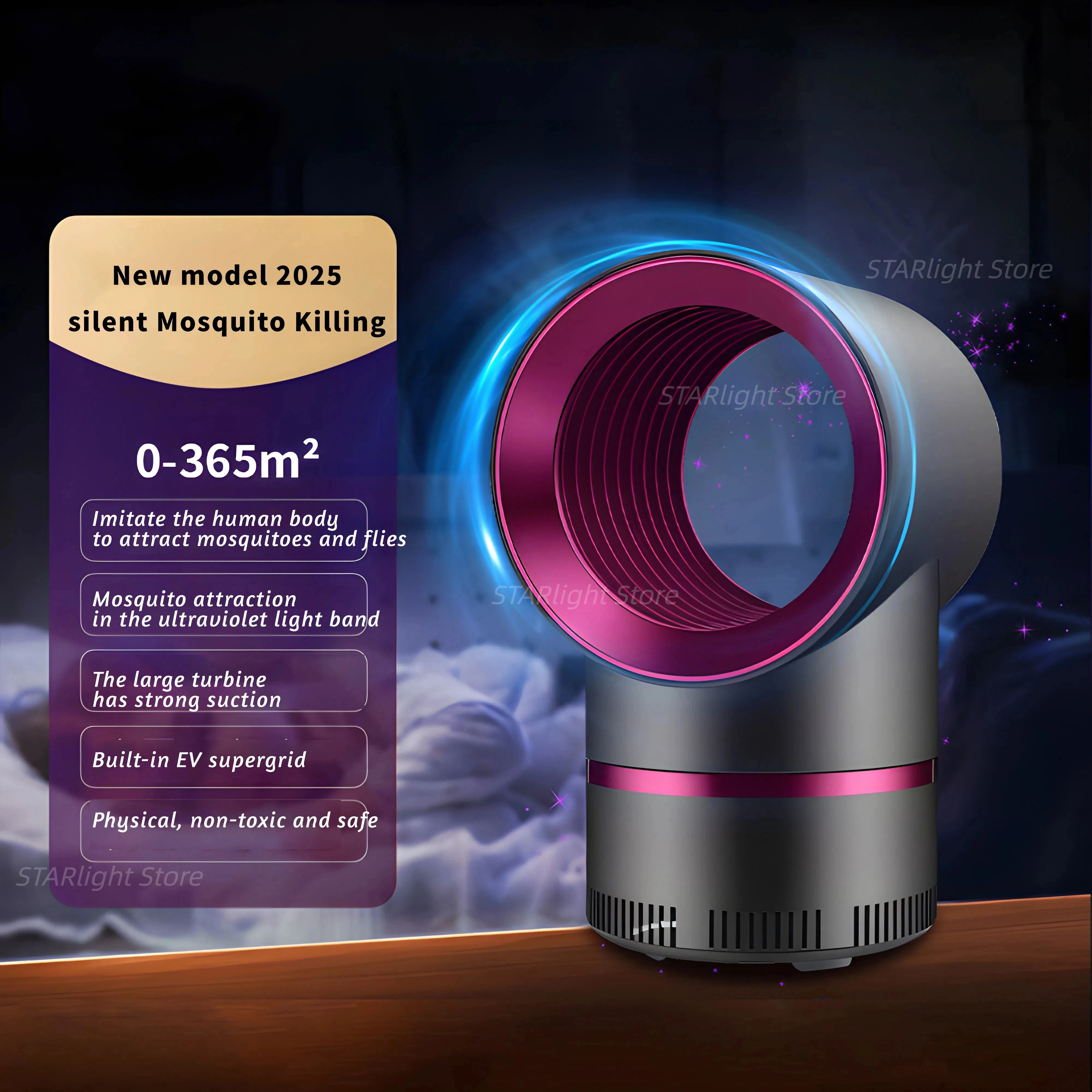 

Лампа от комаров, портативная USB-подключенная в звездное небо, светодиодная лампа от комаров, 2025, физический бесшумный летний репеллент от комаров