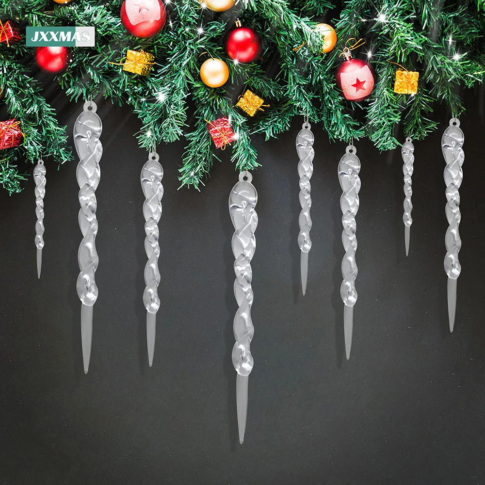 

Hot Christmas Simulation Ice Xmas Tree Hanging Ornament Fake Icicle Winter Party Home Decoration Noel Deco New Year Gift Navidad