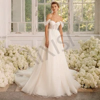 fairy wedding dresses pearls bow belt stunning woman vestidos de novia spaghetti strap sweetheart luxury robe de mariee