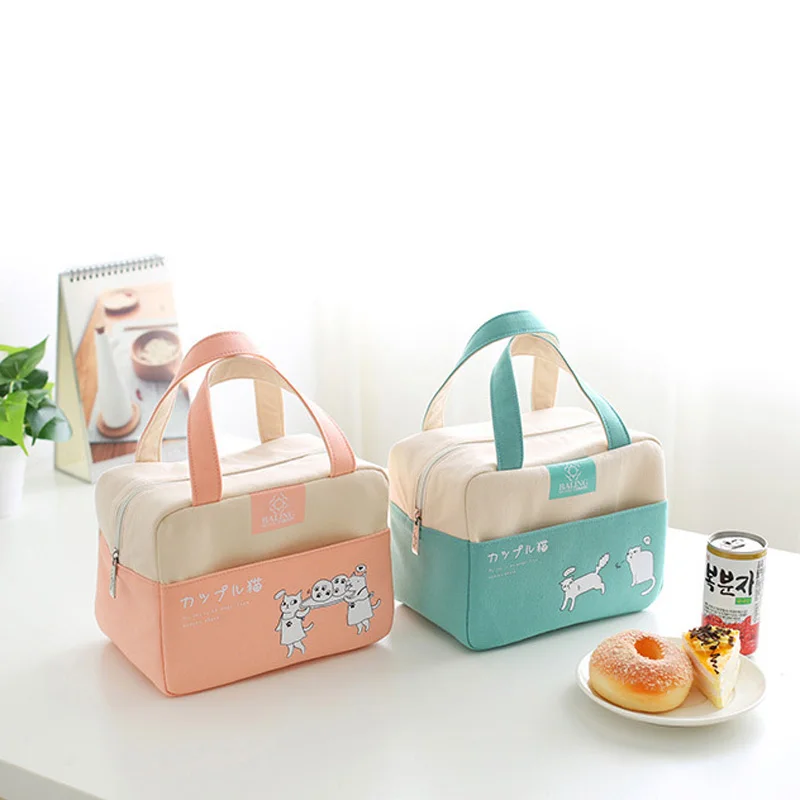 

Canvas Lunch Bags Portable and Practical Insulation Bag Outdoor Picnic Lunch Bags for Children Storage Box Work School Lonchera