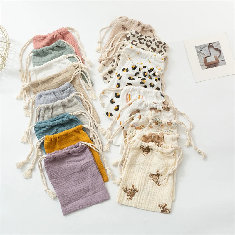 

New Drawstring Strap Storage Bag Baby Comfort Towel Storage Bag Disposable Diaper Saliva Towel Storage Bag Stroller Hanging Bag