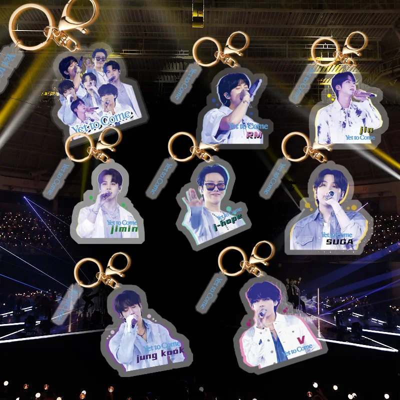 

Kpop, акриловый брелок для ключей Bangtan Boys, новый альбом YetToCome, аксессуары для ключей, брелок с подвеской, оптовая продажа, коллекция поклонников