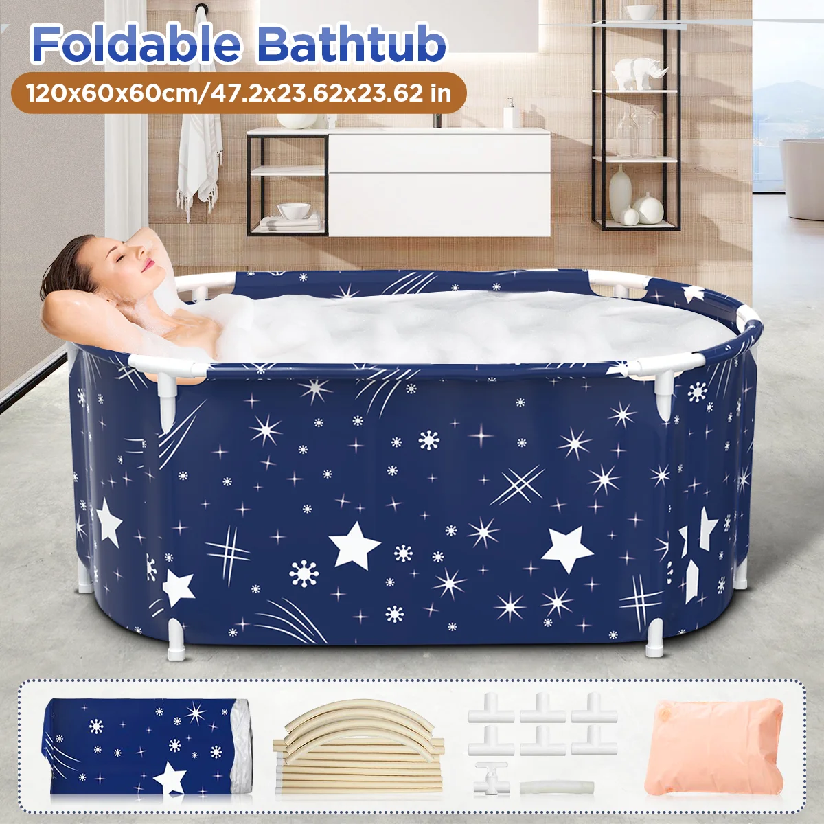 Portable Folding Bathtub For Adult Children Swimming Pool Large Plastic Bathtub Ice Bath Bucket Insulation Bathing Tub SPA