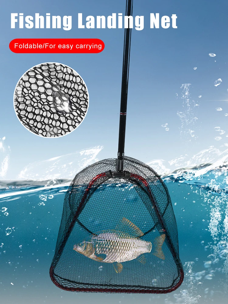 

Newest Collapsible Fishing Landing Net Aluminum Alloy 40/60/65cm Depth Outdoor Fishing Net Tool Accessories Handle Not Included