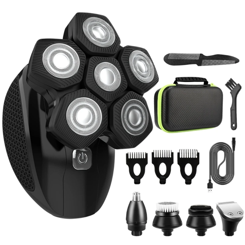 S Wet & Dry Electric For Razor Cordless Hair Trimmer Bald For Head Shavers Men's Grooming Kit Usb Char