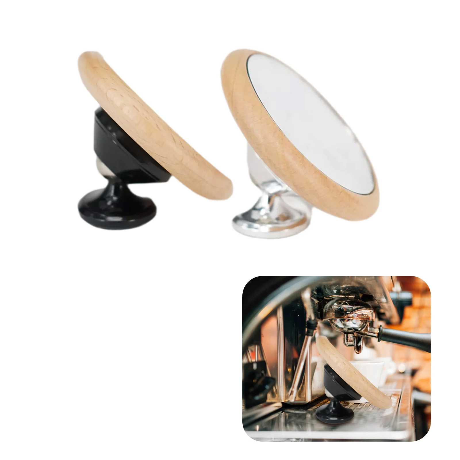 

Отражающее зеркало для извлечения кофе, наблюдение за скоростью эспрессо для кофеварки, деревянное основание, Многонаправленные аксессуар...