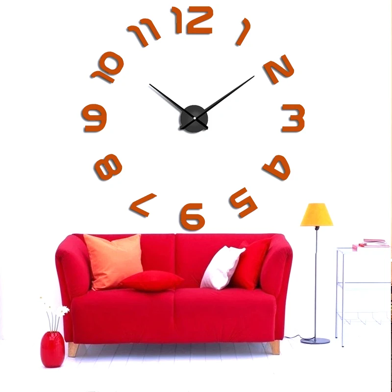 Мухсейн 2023 Декоративные настенные часы для дома 3D DIY из акриловых зеркальных наклеек с бесшумным кварцевым механизмом с бесплатной доставкой.