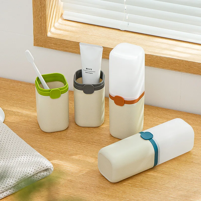 

Brush Holder Toothbrush Holder Case Travel Portable Bath Cup Container Toothbrush Cup Organizer Bathroom Accessories Plastic