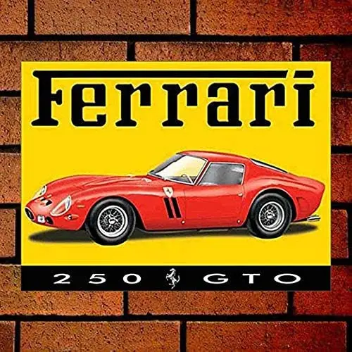 

Bobdsa Mrute Ferrari 250 GTO Retro Metal Sign 8X12 Wall Decor Vintage Signs