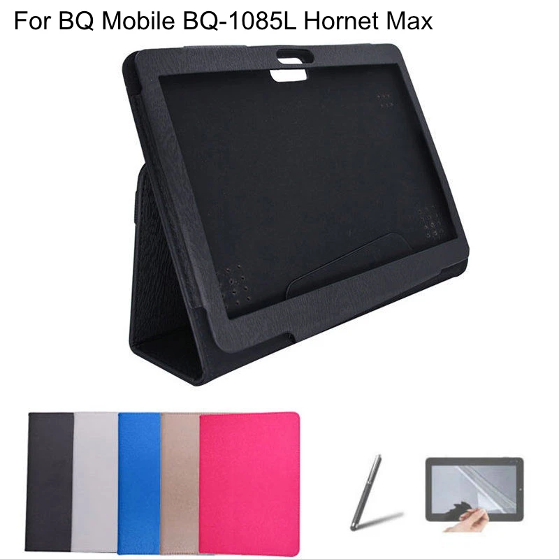 

For BQ Mobile BQ-1085L Hornet Max 10.1 inch Tablet Case PU Leather Protective Shell Stand Cover + Stylus Pen + Screen Protector